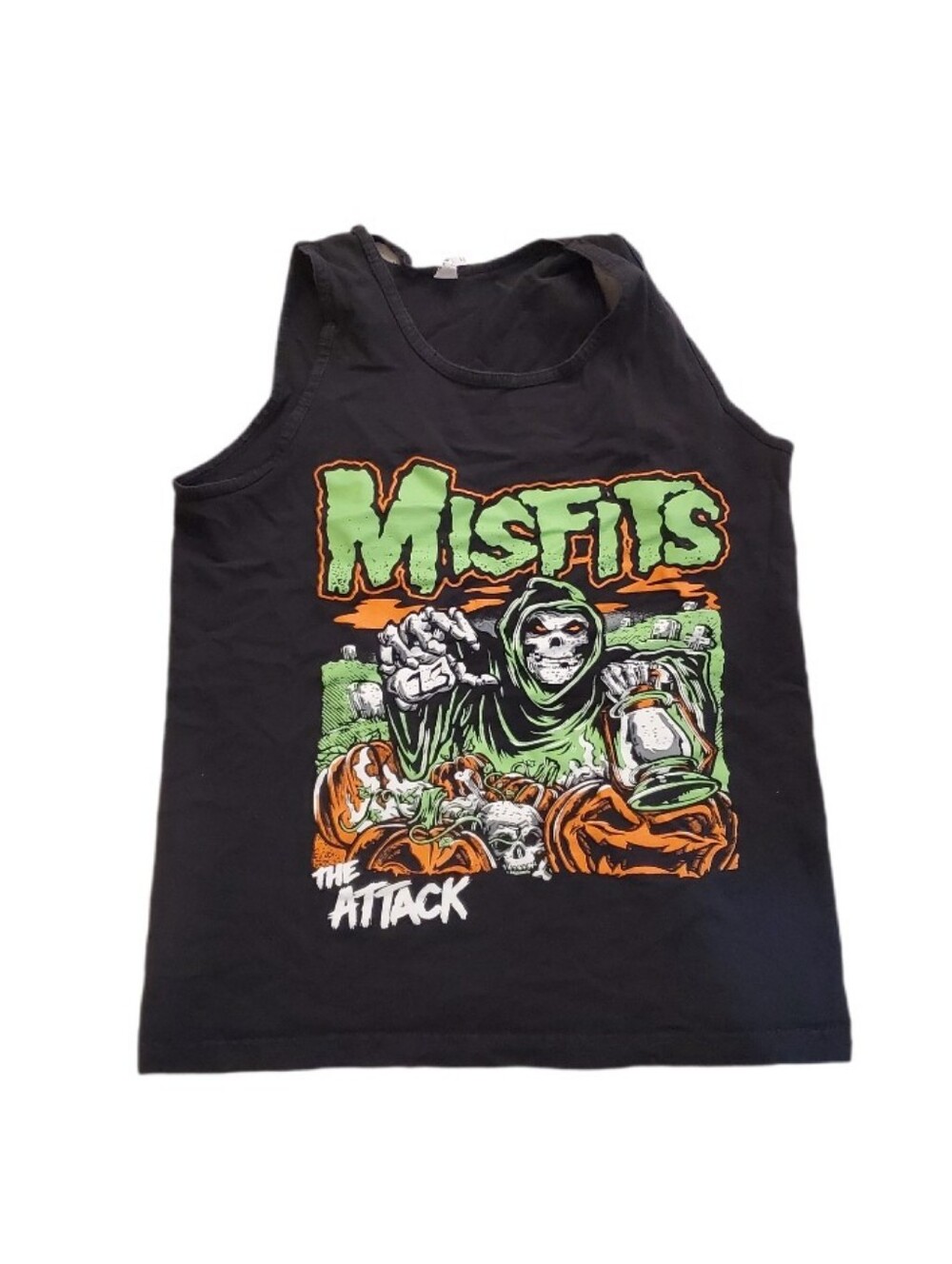 The Misfits Men's The Attack Hooded Skeleton Pumpkins Tank Top Small